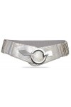 Caspar GU300 Large ceinture élastique en stretch pour femme, Taille:80 [Tour de hanches 90-110 cm], Couleur:blanc