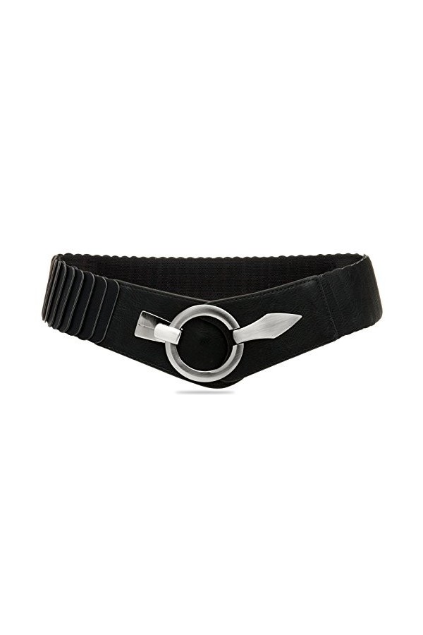 Caspar GU300 Large ceinture élastique en stretch pour femme, Taille:80 [Tour de hanches 90-110 cm], Couleur:blanc