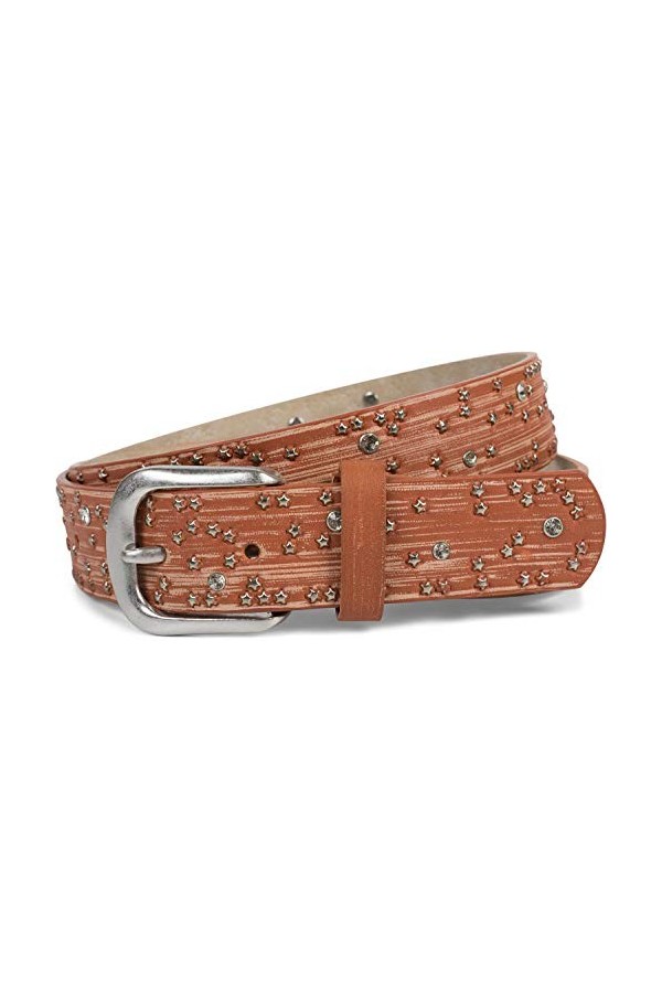 styleBREAKER Ceinture pour femmes avec des strass et des rivets en forme détoile, effet coup de pinceau, ceinture vintage, l