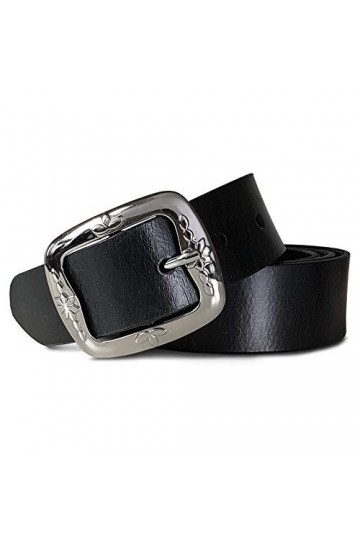 ROYALZ vintage Ceinture en cuir pour dames en cuir de buffle 38mm de large Ceinture en jeans pour dames en cuir pleine fleur 