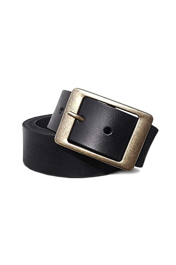 ROYALZ Ceinture en cuir vintage pour femme pour jeans pantalon de costume ceintur 4 mm dépaisseur plein 38 mm ceintures, Cou