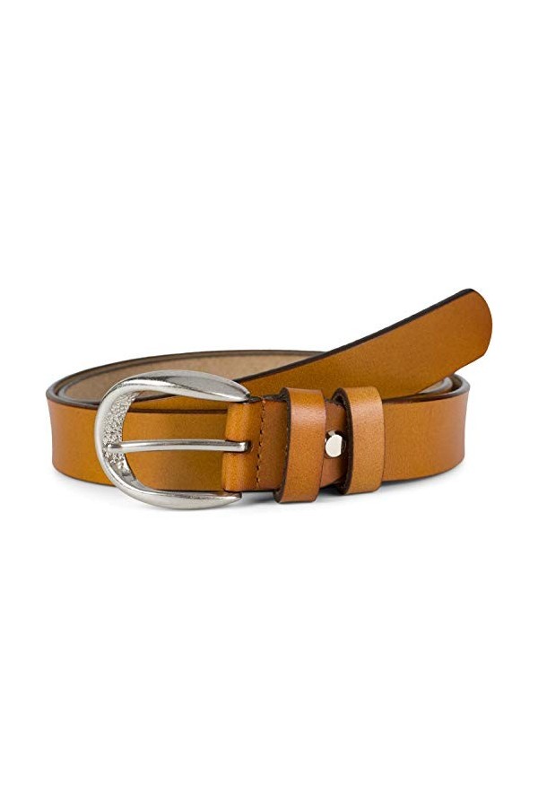 styleBREAKER Ceinture étroite unisexe en cuir véritable Unicolore avec boucle gaufrée, cuir Unicolore, peut être raccourcie 0