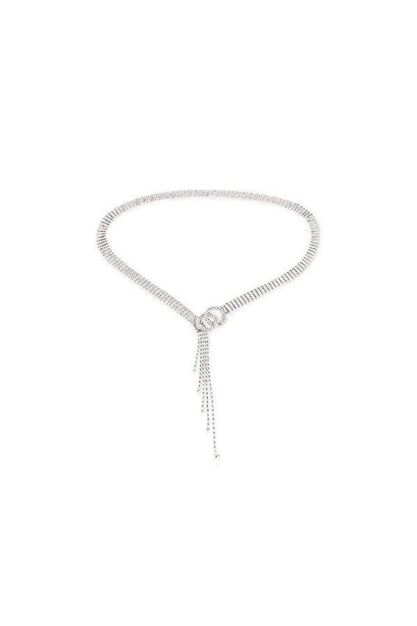 LumiSyne Mode Ceinture Chaîne Diamant à Double Anneau Pour Femmes Chaîne De Taille Décorée De Strass Brillant Ceinture Longue