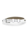 Allegra K Ceinture en cuir maigre pour femmes Ceintures minces évidées pour robe en jean Largeur de 0,7 pouces Blanc Taille u