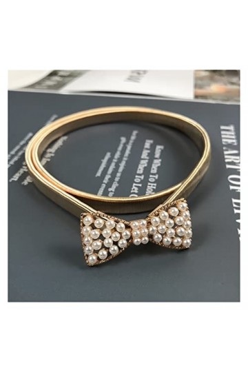 Ceinture Femme Ceinture de chaîne en Or élastique Extension argenté en métal Ceintures de Strass for Les Femmes Strass Brilla