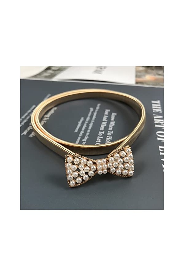 Ceinture Femme Ceinture de chaîne en Or élastique Extension argenté en métal Ceintures de Strass for Les Femmes Strass Brilla