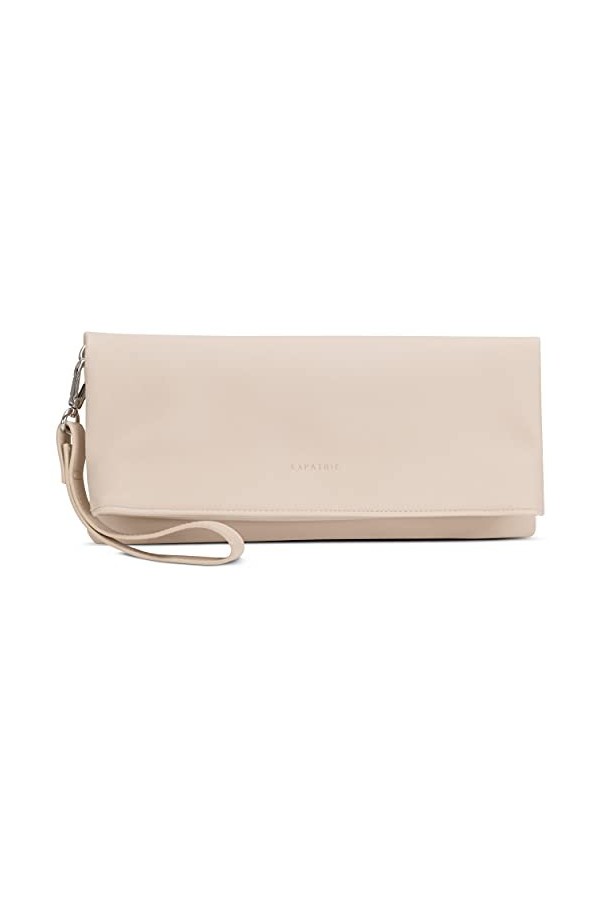 Expatrié Pochette soirée femme beige Marie sac à main pour femmes en faux cuir - Sac à bandoulière polyvalent en cuir PU & po