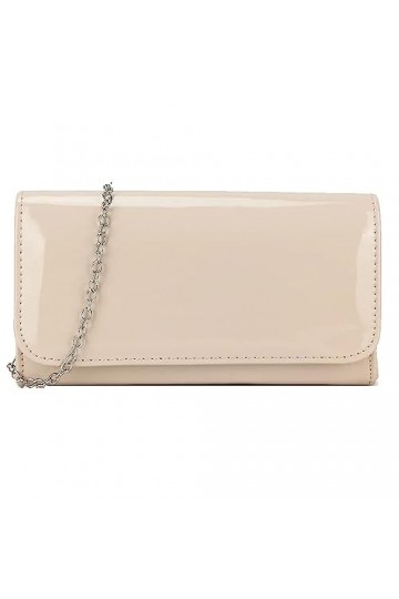 fi9® Sac à main uni pour femme - Pour mariage, fête, bal de fin dannée, soirée, Nu pâle, medium