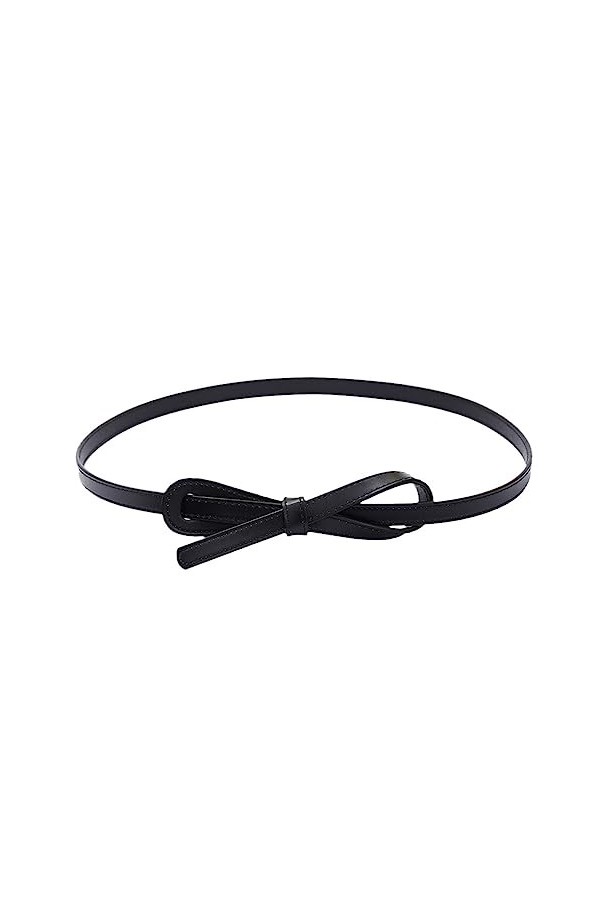 REHJJDFD Ceinture fine en cuir pour femme avec nœud long, Ceinture rouge., 110 x 1.5 cm