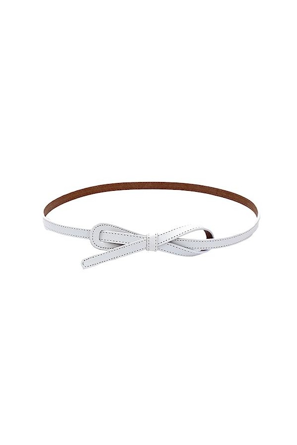 REHJJDFD Ceinture fine en cuir pour femme avec nœud long, Ceinture rouge., 110 x 1.5 cm