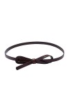 REHJJDFD Ceinture fine en cuir pour femme avec nœud long, Ceinture rouge., 110 x 1.5 cm