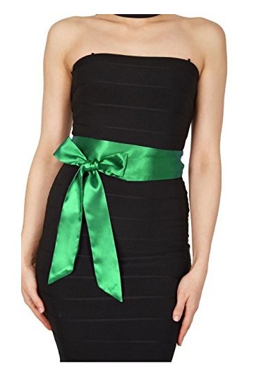 BlackButterfly Mariage Noeud Papillon Demoiselle dhonneur de Bal Ceinture de Satin Émeraude, 10W / 250L 