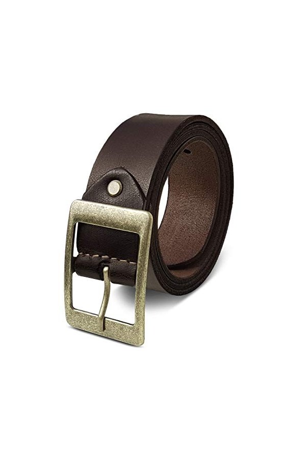 ROYALZ Ceinture en cuir vintage pour femme pour jeans pantalon de costume ceintur 4 mm dépaisseur plein 38 mm ceintures, Cou