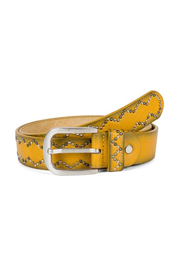 styleBREAKER Ceinture cloutée pour dames Plain avec petits clous en motif dentelé, ceinture, ceinture synthétique, peut être 