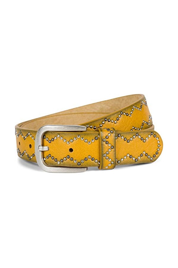 styleBREAKER Ceinture cloutée pour dames Plain avec petits clous en motif dentelé, ceinture, ceinture synthétique, peut être 