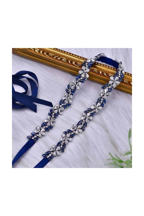 Disimlarl Ceinture fine de mariée avec strass pour robe de banquet, demoiselle dhonneur, accessoires de mariage, Ruban ivoir