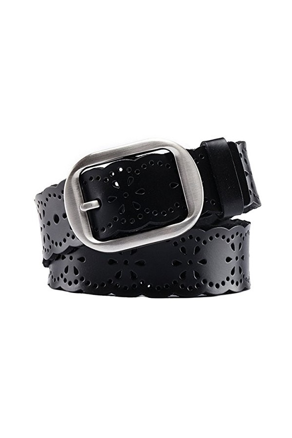 Aivtalk Femme Homme Réglable Belt à Double Boucle Ardillon Ceinture à Deux Trous Sangle Ceinturon Double Œillet Punk Hip Hop 