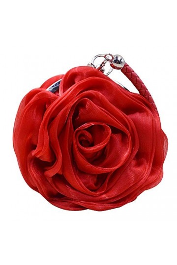 MEGAUK Sac de soirée en satin rose pour femme - Mini sac à main - Pour mariage, fête, téléphone portable, Z-rouge, Taille uni