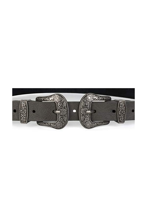 styleBREAKER Ceinture avec boucle double agrémentée style western, B-low Belt, réglable, femmes 03010085, taille:95cm, couleu