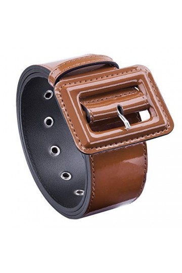 KYEYGWO Ceinture en cuir synthétique pour femme avec boucle ardillon simple, ceinture réglable pour robe, chemise, veste coup