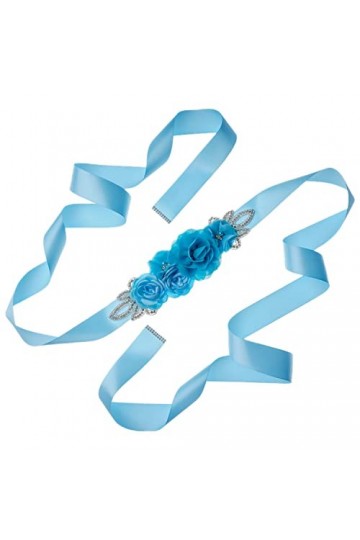RDWESZOD Femmes Filles Fleur Sash Belt, pour Photographie Wedde/Baby Shower Dress Bleu ciel , Bleu ciel, M