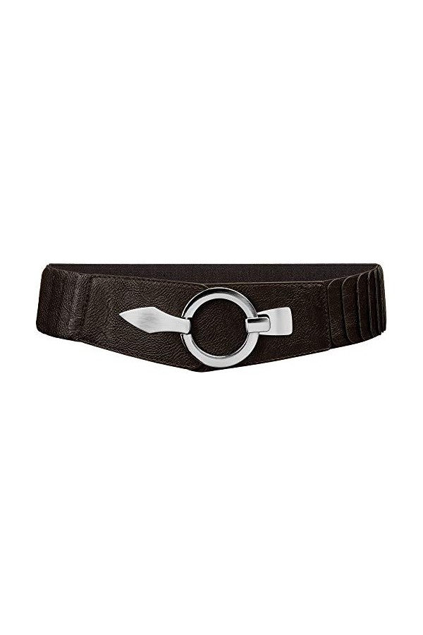Caspar GU300 Ceinture élastique large pour femme, marron foncé, 88 [für Körperumfang 95-115 cm]