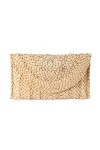 Syrads Sac à main dembrayage de soirée en paille pour femme Sac à main de plage dété Sac denveloppe tissé en paille,Orange