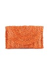 Syrads Sac à main dembrayage de soirée en paille pour femme Sac à main de plage dété Sac denveloppe tissé en paille,Orange
