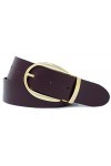 GREEN YARD Ceinture Bordeauxrouge Ceinture en cuir pour homme et femme de 3,5 cm de largeur en bordeauxrouge avec boucle doré