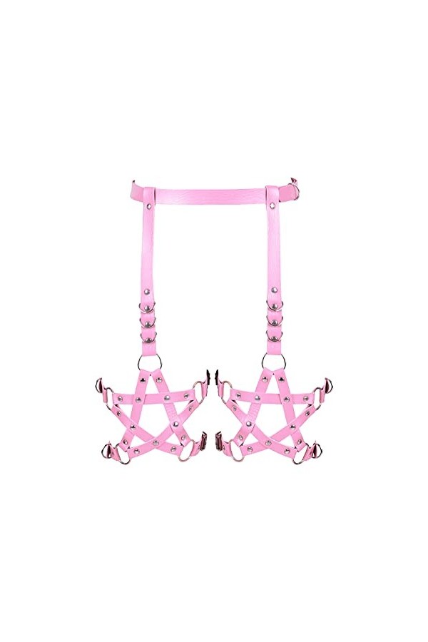 BBOHSS Femmes Body harnais punk mode cuir garter ceinture pentagramme ceinture carnaval Halloween Club Dance garter costume 1