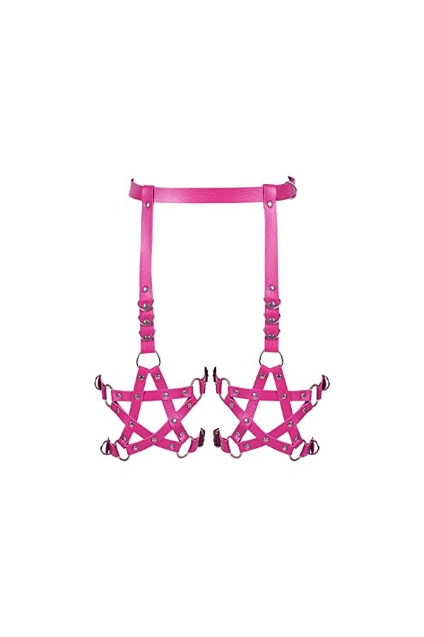 BBOHSS Femmes Body harnais punk mode cuir garter ceinture pentagramme ceinture carnaval Halloween Club Dance garter costume 1