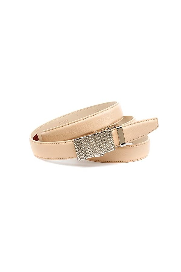 Anthoni Crown Ledergürtel Ceinture, Ivoire, 80 cm Femme