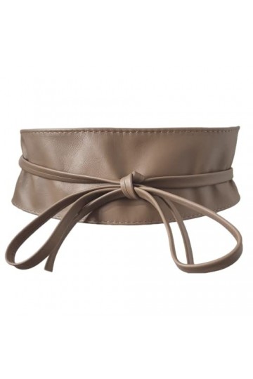 Générique Ceinture femme Large pour robe en cuir veritable , Ceinture Obi a nouer a la taille, Ceinture large bande en cuir 