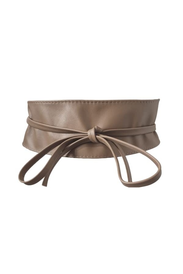 Générique Ceinture femme Large pour robe en cuir veritable , Ceinture Obi a nouer a la taille, Ceinture large bande en cuir 