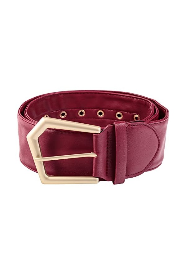 KYEYGWO Ceinture large pour femme avec boucle ardillon dorée - Ceinture classique en cuir synthétique - Ceinture de loisirs r