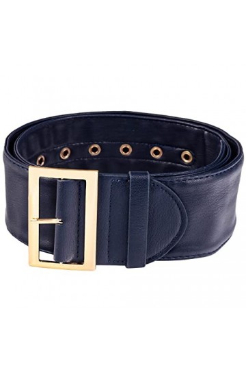 KYEYGWO Ceinture pour femme en cuir synthétique avec boucle ardillon dorée, ceinture large réglable pour femme, ceinture clas