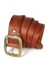 ROYALZ vintage Ceinture en cuir pour dames en cuir de buffle 38mm de large Ceinture en jeans pour dames en cuir pleine fleur 