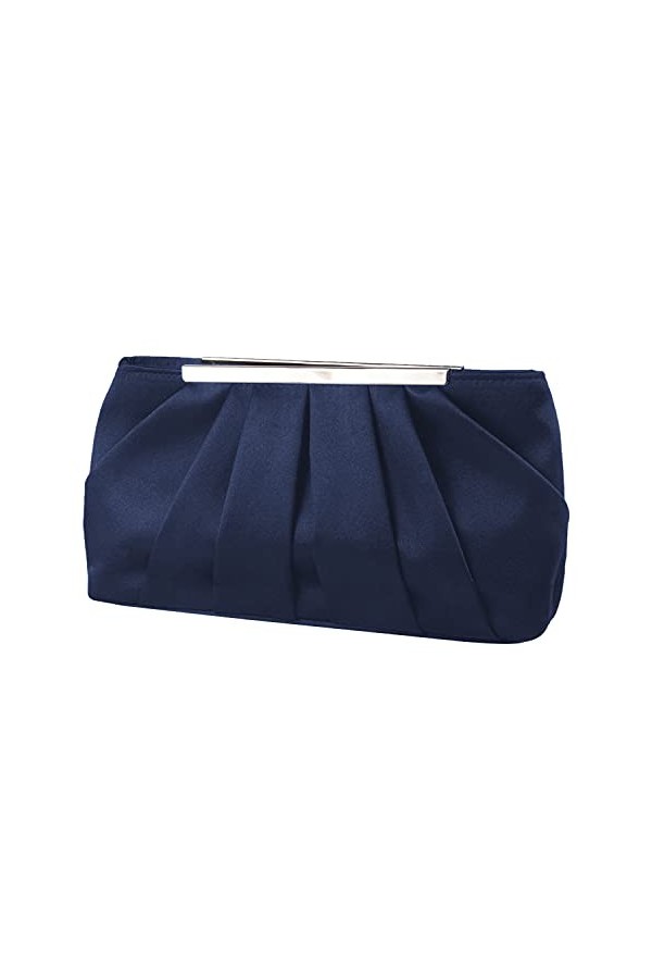 Jywmsc Sac de soirée en satin pour femme Élégant sac à main de soirée plissé en satin pour femme Argenté Sac à main de mariag