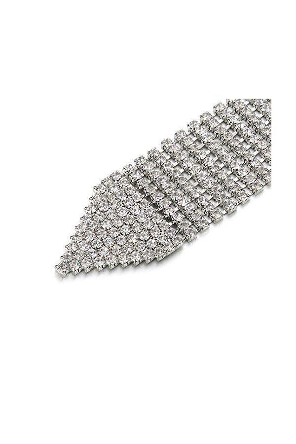 Trimming Shop femmes 8 Row Ceinture faite de artificiel rhinestones métal argent 35mm large mariage anniversaire soirée mode 