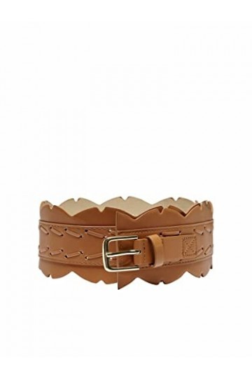 Only ONLBELLA BIG Wavy PU Belt Ceinture, Cognac, 80 cm Femme