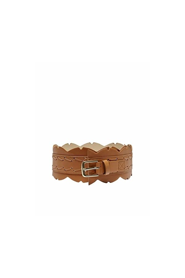 Only ONLBELLA BIG Wavy PU Belt Ceinture, Cognac, 80 cm Femme