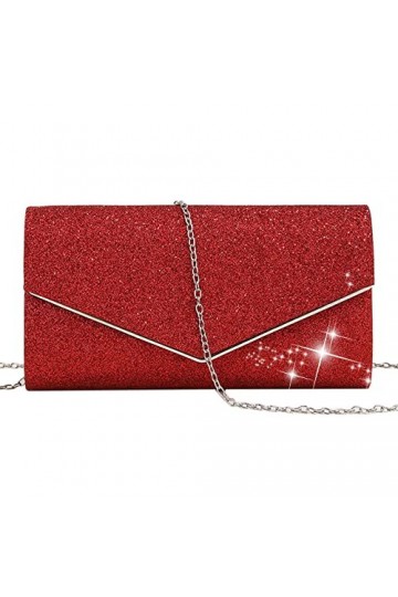 HIMS Paillettes Argentées Pochette Soiree Femme, Élégante Brillantes Femme Pochette Enveloppe Sac de Soirée, Chic Femme Clutc