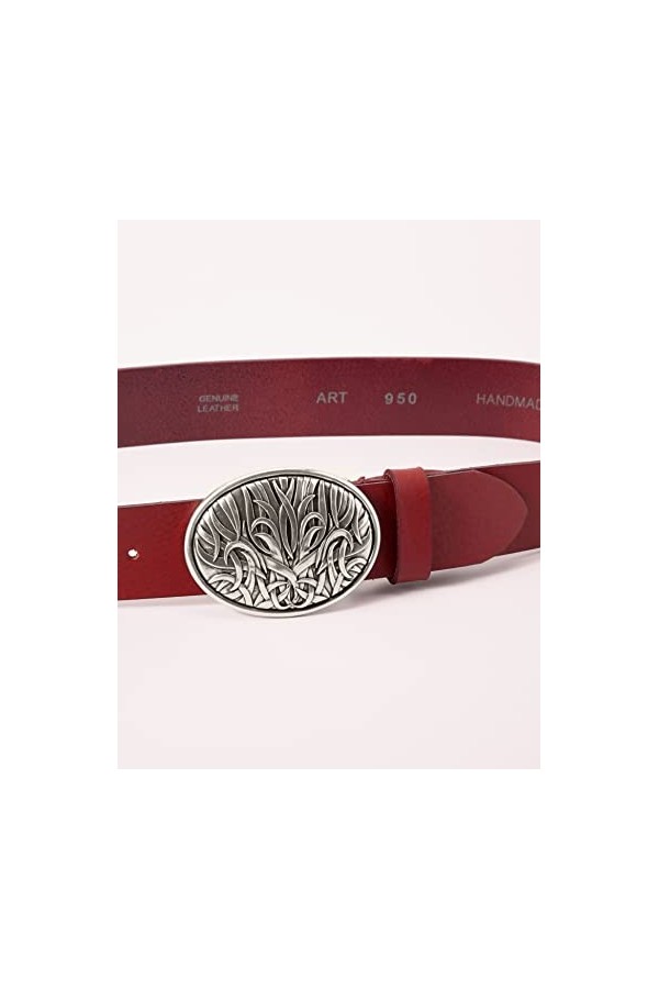 MGM - Ceinture Femme - Legno, 100164 - Rouge rot 950-3 - FR : 80 Taille fabricant : 80 cm 