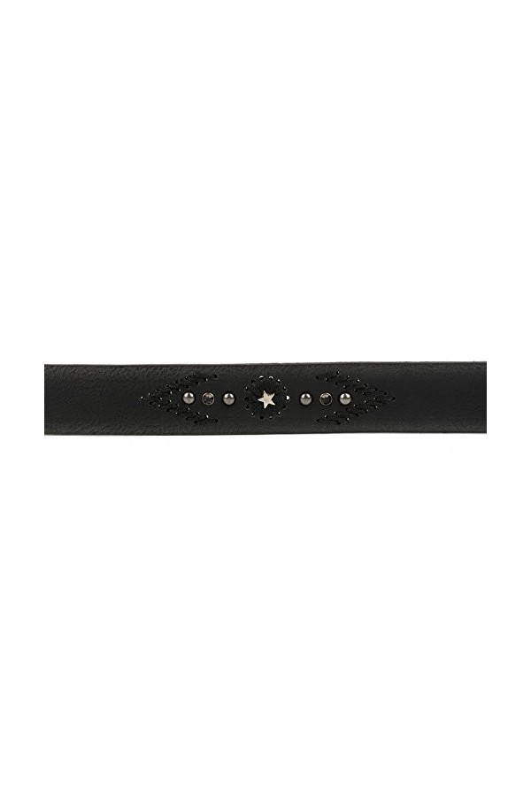 styleBREAKER ceinture brodée avec rivets, étoiles et strass, ceinture vintage, raccourcissable, unisexe 03010084, taille:95cm