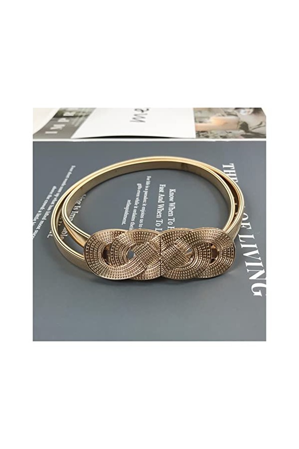 Ceinture Femme Ceinture de chaîne en Or élastique Extension argenté en métal Ceintures de Strass for Les Femmes Strass Brilla