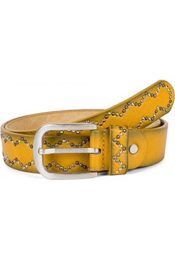 styleBREAKER Ceinture cloutée pour dames Plain avec petits clous en motif dentelé, ceinture, ceinture synthétique, peut être 