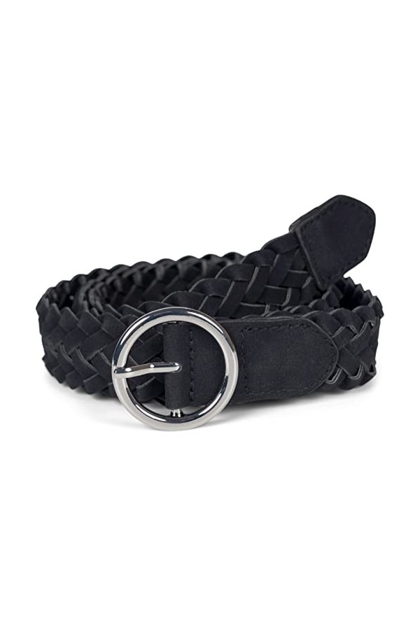 styleBREAKER Ceinture tressée avec boucle ronde, cuir synthétique uni, ceinture de hanche étroite, taille unique 03010125, no