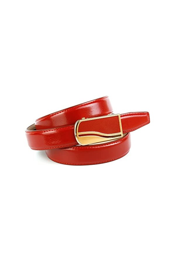 Anthoni Crown Ledergürtel Ceinture, Rot, 90 Femme
