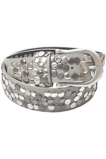 styleBREAKER Ceinture cloutée dans le style vintage, raccourcie 03010008, couleur:Noir, taille:95cm