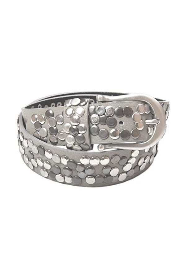 styleBREAKER Ceinture cloutée dans le style vintage, raccourcie 03010008, couleur:Noir, taille:95cm